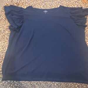St. John's Bay Navy Short Sleeve Top